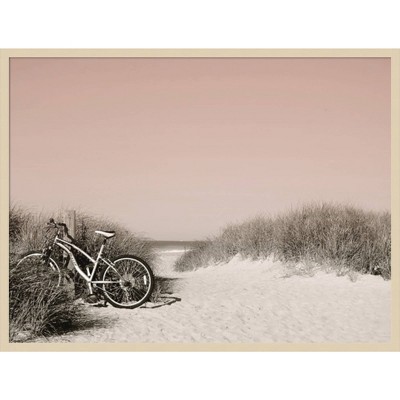 Svelte Natural Framed Coastal Beach Scene Giclee Print