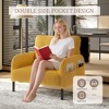 APRILSOUL corduroy fabric, comfortable monochrome single person wide seat chair, suitable for living rooms and bedrooms - 3 of 4