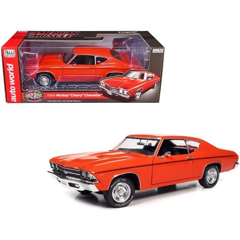 1969 Chevrolet nickey Chevelle Hugger Orange With Black Stripes (mcacn)  1/18 Diecast Model Car By Auto World : Target