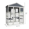 LAOTIES 71" Wooden Outdoor Catio,Large Cat Enclosure with Waterproof Roof,3 Platforms And 2 Cozy Napping Houses - 4 of 4