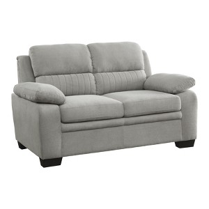 NicBex Loveseat Sofa Mid-Century Modern 1pc Loveseat with Tufted Button Back and Wood Frame 2 Seater Sofa Couch for Living Room,Bedroom,Gray - 1 of 4