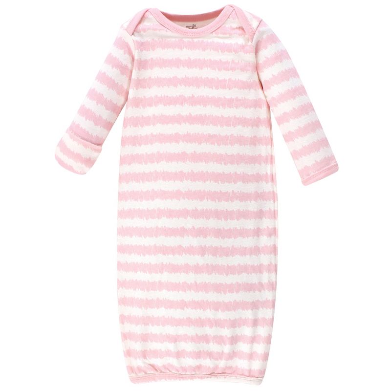 Touched by Nature Infant Girl Organic Cotton Gowns, Pink Gray Scribble, Preemie/Newborn, 4 of 5