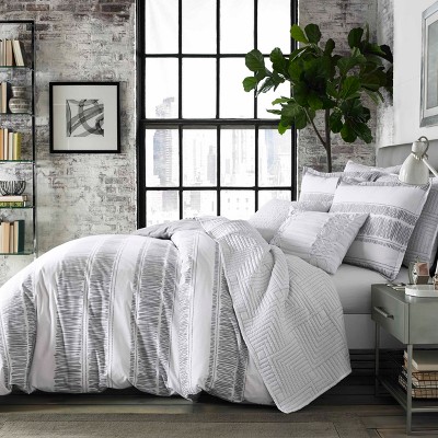 King Ziggy Reversible Duvet Cover Set White - City Scene: Cotton, OEKO-TEX Certified, Includes 2 Shams
