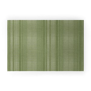 Little Arrow Design Co morse stripe avocado Small Welcome Mat - Deny Designs - 1 of 3
