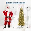 Clearance! 6 FT Pre-lit Pencil Christmas Tree, Slim Artificial Xmas Tree for Room, Bedroom, Apartment, Easy Assembly - 2 of 4