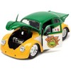 1959 Volkswagen Drag Beetle Green & Yellow and Michelangelo Figure "Teenage Mutant Ninja Turtles" 1/24 Diecast Model Car by Jada - 2 of 4