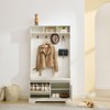 Hyleory Bench and Shoe Storage, Entryway Bench with Coat Rack, Modern Farm House Barn Door with Storage Bench and Hooks for Hallway, Living Room - 2 of 4