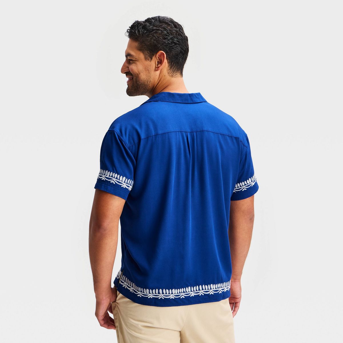 Latino Heritage Month Adult Embroidered Woven Top - Blue - thumbnail 3