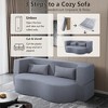 GDFStudio Shyra Modern Multi-Functional 79.53" Teddy Upholstered Convertible Full Size Sofa Bed with 2 Pillows - 4 of 4