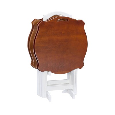 Austin Tray Table Set White/Hazelnut - Powell Company