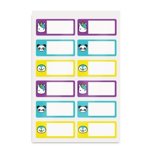 Avery® No-Iron Fabric Name Labels, Cute Animal Preprinted Designs, Handwrite Only, 3/4" x 1-3/4", 24 Preprinted Labels (40770) - 1 of 4