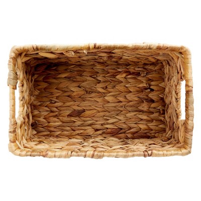 Small Rectangular Hand-Woven Wicker Storage Baskets, Set of 2