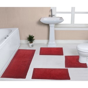 Home Weavers Luxury Collection 100% Cotton Tufted Bathroom Rug Set, Non-Slip Latex Bath Rug Set - 1 of 4