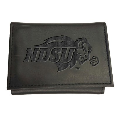 Evergreen NCAA North Dakota State Bison Black Leather Trifold Wallet Officially Licensed with Gift Box