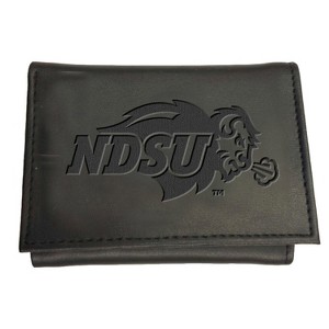 Evergreen NCAA North Dakota State Bison Black Leather Trifold Wallet Officially Licensed with Gift Box - 1 of 1