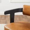 Art Leon Modern Faux Leather Dining Chairs with Curved Wood Armrest, Black - 4 of 4