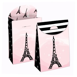 Big Dot of Happiness Paris, Ooh La La - Paris Themed Baby Shower or Birthday Gift Favor Bags - Party Goodie Boxes - Set of 12 - 1 of 4