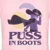 Juniors Womens Puss in Boots: The Last Wish Distressed Purple Puss in Boots T-Shirt - 2 of 4
