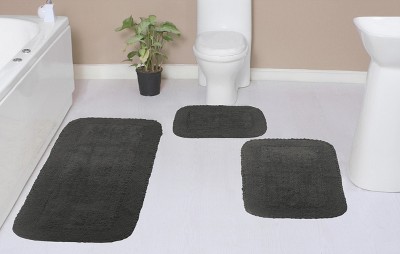 Radiant Collection Cotton Ruffle Pattern Tufted Set of 3 Bath Rug Set - Home Weavers