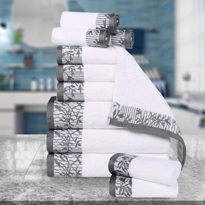 Charming Floral Accent Cotton Towel Set by Blue Nile Mills