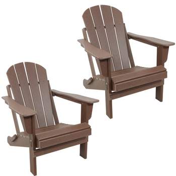 Sunnydaze Portable, Foldable, Outdoor Adirondack Chair - All-Weather Design - 300-Pound Capacity - 34.5" H