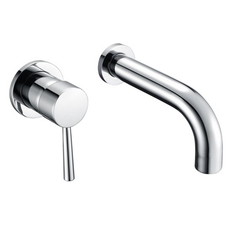 Sumerain Wall Mount Tub Faucet Chrome Bathtub Faucet Set with Left-Handed Handle and Rough in Valve - image 1 of 4