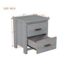 Bella Depot  19.1'' Wooden Nightstand Two Drawer Nightstand - 4 of 4