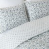 Floral Reversible 3-Piece Comforter Set, 100% Cotton, King/California King - CMT2000 - Blue Mist/Sage Green - Safavieh - 4 of 4