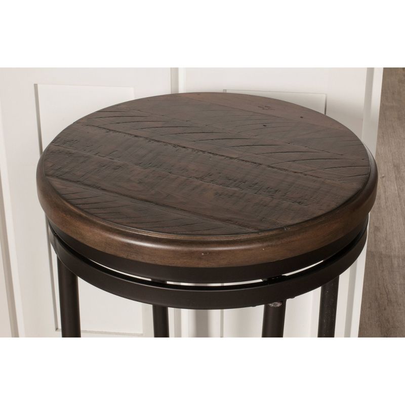 Casselberry Swivel Backless Round Counter Height Barstool Distressed Walnut/Brown - Hillsdale Furniture, 4 of 14