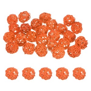 Unique Bargains Wicker Rattan Decorative DIY Crafts Balls 1.2 Inch 25 Pcs - 1 of 4