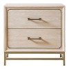 HOMES: Inside + Out Set of 2 Neovesi Wood Nightstands Boho Oak with 2 Drawers Walnut - 3 of 4