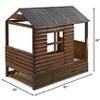 Donco Kids Twin Log Cabin Low Loft w/Twin Trundle, Rustic Walnut, Double - 3 of 4