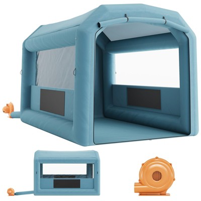 Inflatable Paint Booth, 26x15x11 ft Inflatable Spray Booth Tent Portable Spray Shelter for Car Motorcycle Garage Furniture Parts DIY Painting