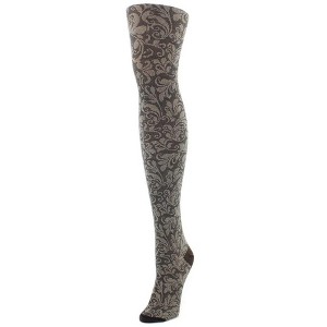 Memoi Fall Fashion Flirtatious Filigree Sweater Tights - 1 of 2