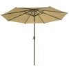 Yescom 9ft UV50+ Fade Resistant New OLEFIN Outdoor Patio Umbrella 8 Rib Crank Tilt Beach Market Table Water Repellent Brown - 4 of 4