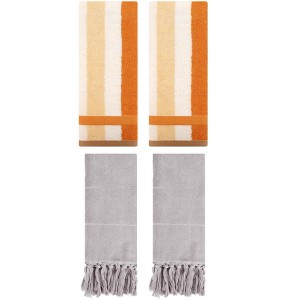 REGALWOVEN 4 Pcs Cotton Bathroom Hand Towels for Home Decoration - 1 of 4