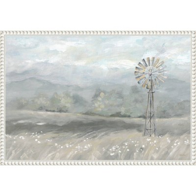 Serene Countryside Windmill Framed Canvas Wall Art, 23"x16"