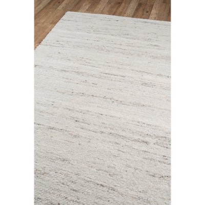 Ivory and Gray Hand-Woven Wool 5' x 7' Area Rug