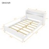Full Size Platform Bed with Bookcase Headboard, Bed with LED Motion Sensor Light and Safety Guardrails, Slatted Pine Wood Frame Bed-Baofuwish - 4 of 4