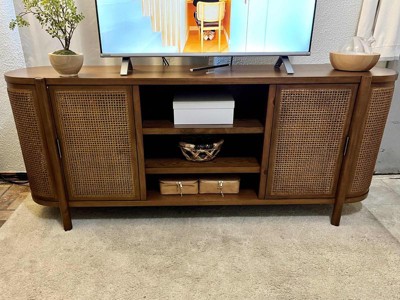 Caned door clearance tv stand