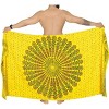 LA LEELA Men's Sarong Beach Cover Ups Wraps One Size Yellow - 3 of 3