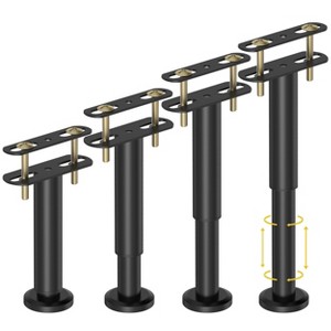 Aoibox Adjustable Height Bed Support Legs Metal 7.08-12.6 Inch Heavy Duty Center Frame Slat Furniture Replacement 4 Pack - 1 of 4