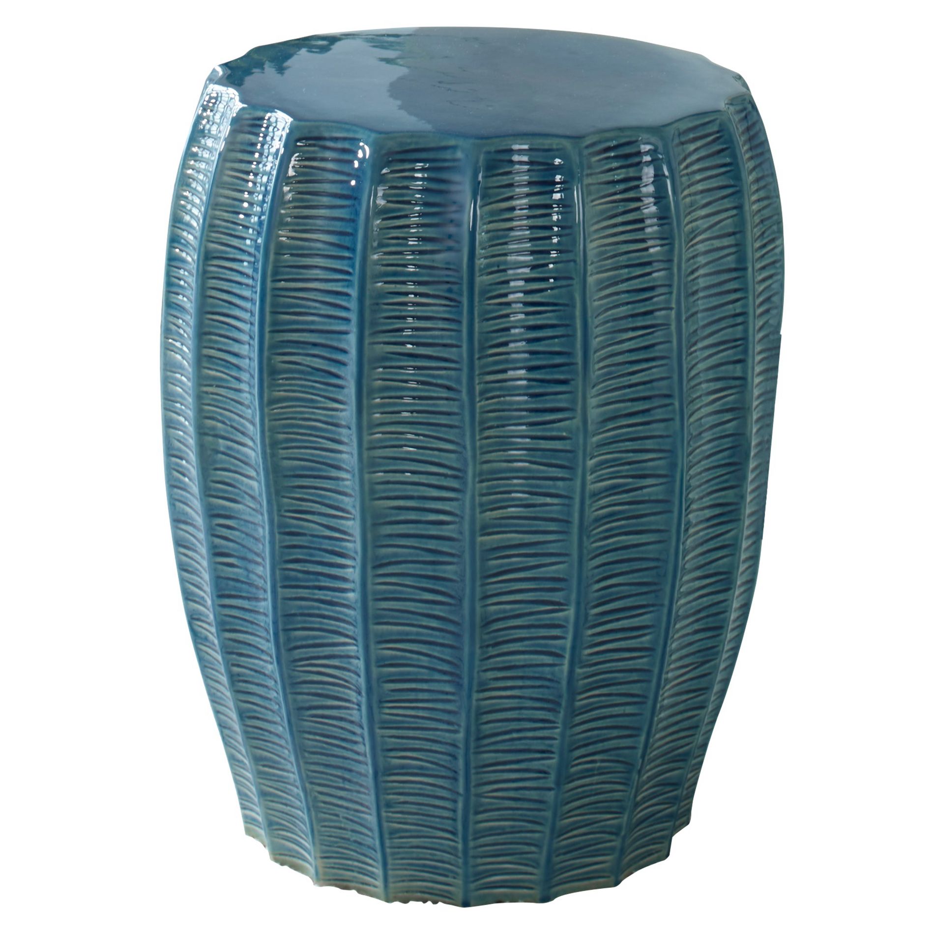 Uttermost Aqua Blue Ceramic Garden Stool – Indoor/Outdoor