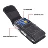 LUXMO Medium Vertical Universal Pouch w/ Dual Card Slots - Black Denim Fabric - 4 of 4