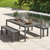 Tangkula 55" HDPE Outdoor Bench for 2-3 People Weatherproof Backless Patio Garden Bench - 4 of 4