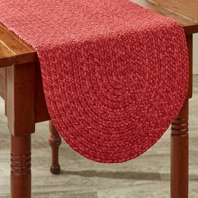 Ruby Red Braided Cotton Table Runner 13 x 36