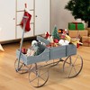 Tangkula Tangkula Wooden Garden Flower Planter Wagon Plant Bed W/ Wheel Garden Yard Gray - 3 of 4