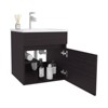 SEVOBAL Bathroom Vanities 18in Floating Vanities with One Cabinet and Two Shelves for Bathroom Storage, Black, 23.23"*23.23"*11.81" - 3 of 4