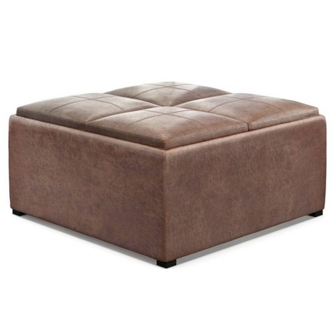 35 Franklin Square Coffee Table Storage Ottoman Distressed Brown Wyndenhall Target