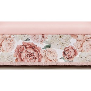 Sweet Jojo Designs Girl Baby Crib Bed Skirt Peony Floral Garden Pink and Ivory - 1 of 3